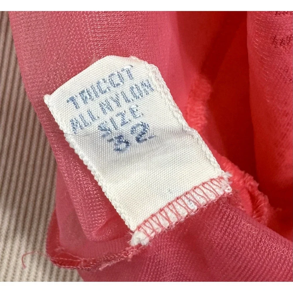 Pink Chiffon Nightgown Peignoir Robe Barbie Ballerina Sissy Coquette Vintage 60s - Picture 15 of 15